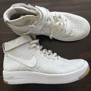 Size 8 - Nike Air Force 1 Flyknit Triple White W